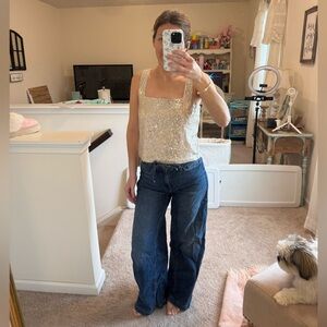 Wishlist apparel Sequin gold sparkly top